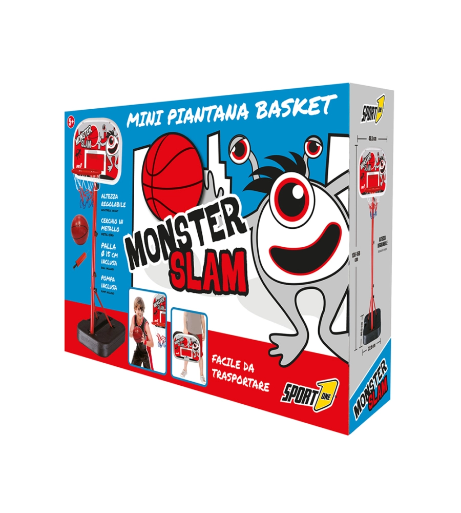 Mini piantana basket per bambini monster slam